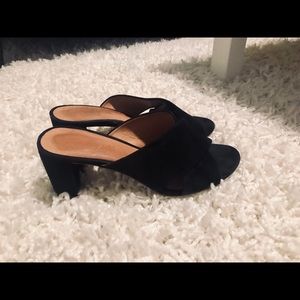 Madewell Black Suede Mule Sandals